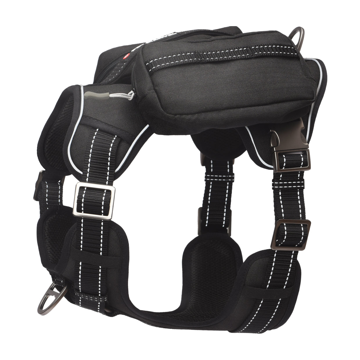 High-Perfomance Tactical Dog Harness With Backpack, No Pull Front Clip & Metal Buckles