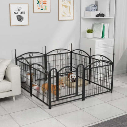 Dog Playpen Indoor 24 Inch 8 Panel Metal Dog Playpen
