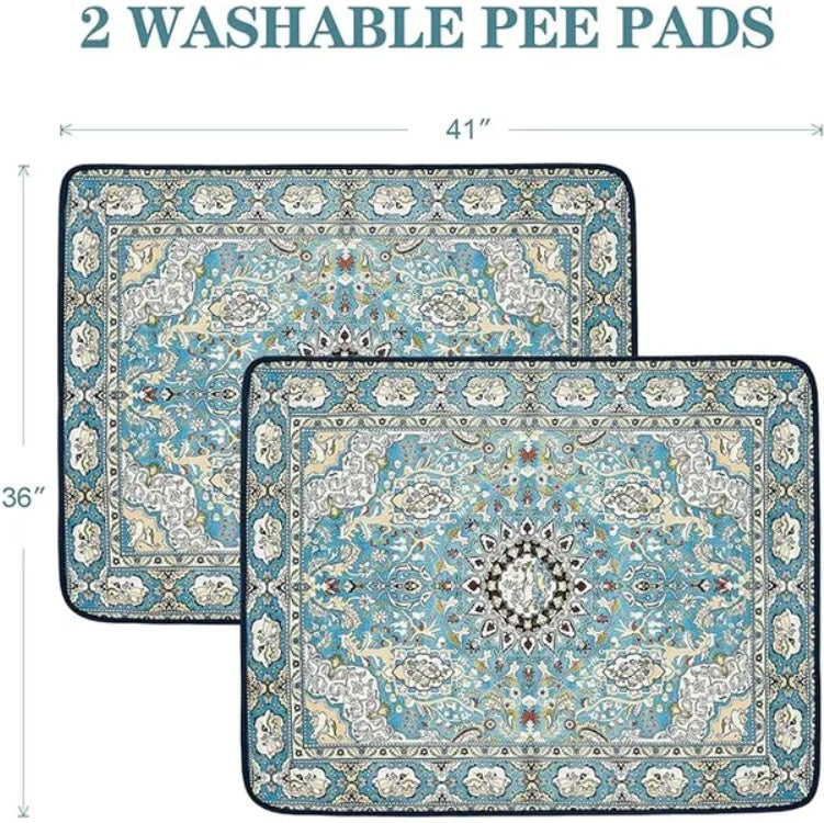Afficher les détails pour Qeils Washable Pee Pads For Dogs, 2 Pack Reusable Puppy Pads 36x41 Super Absorbent Leakproof Dog Training Pads, Non-Slip Potty Pads For Floor, Crate, Couch, Whelping Pads Litter Mat Pet Supplies Qeils Washable Pee Pads For Dogs, 