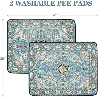 Afficher les détails pour Qeils Washable Pee Pads For Dogs, 2 Pack Reusable Puppy Pads 36x41 Super Absorbent Leakproof Dog Training Pads, Non-Slip Potty Pads For Floor, Crate, Couch, Whelping Pads Litter Mat Pet Supplies Qeils Washable Pee Pads For Dogs, 