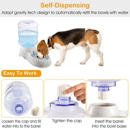 3.5L 1Gal Pet Water Dispenser Self-Dispensing Gravity Pets Water Feeder Automatic Pet Waterer Cat Dog