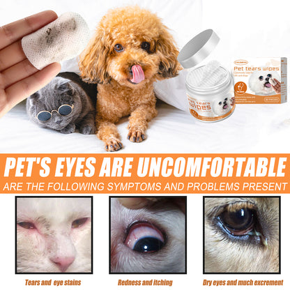 Pet Wipes Clean, Dogs And Cats Tear Stains Eye Cleaning Wipe Eye Dirt Cotton Pad