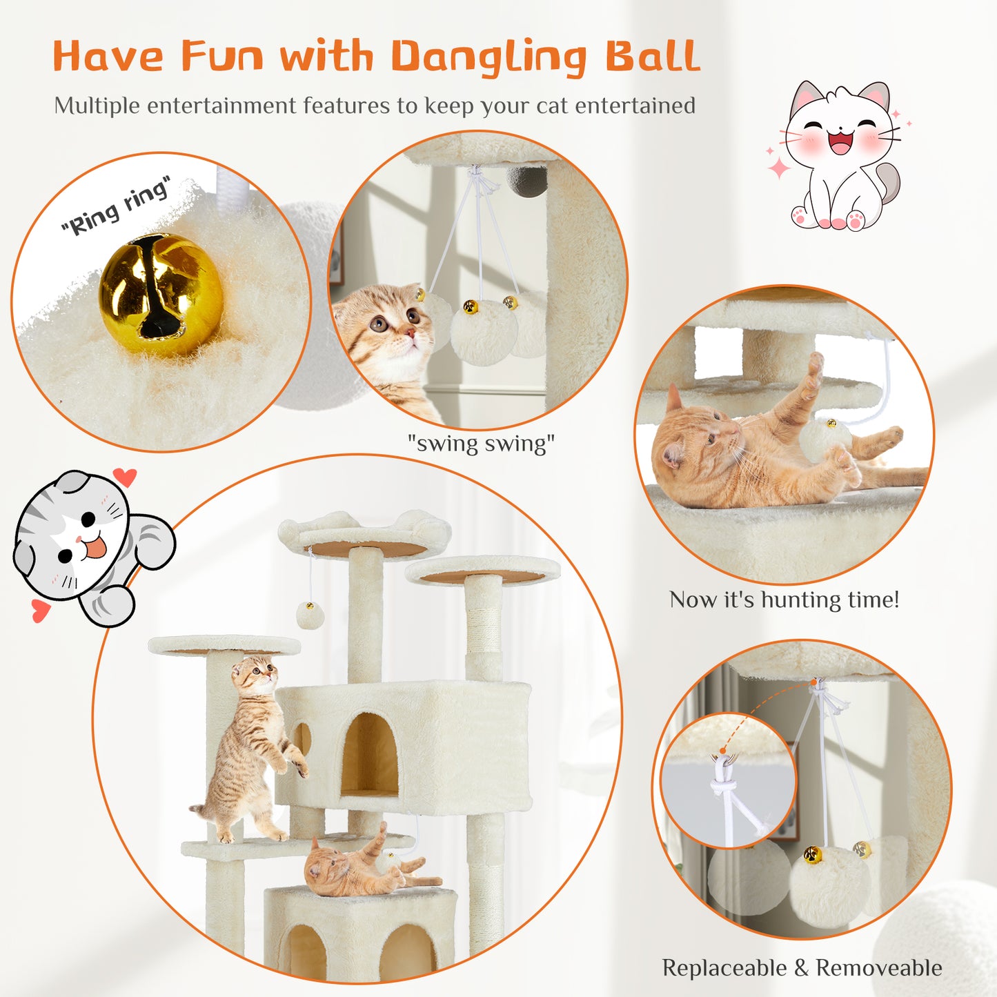 Multi Functional Cat Treehouse Cat Climbing Frame
