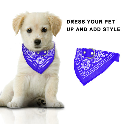 1Pc Adjustable Bandana Leather Pet Collar Triangle Scarf