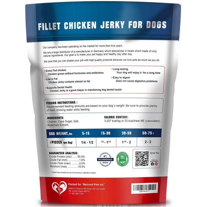 Chicken Jerky Dog Treats 1.5 Lb Human Grade Pet Snacks Grain Free Organic Meat All Natural High Protein Dried Strips Best Chews For Training Small & Large Dogs