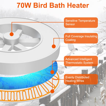 Bird bath heater