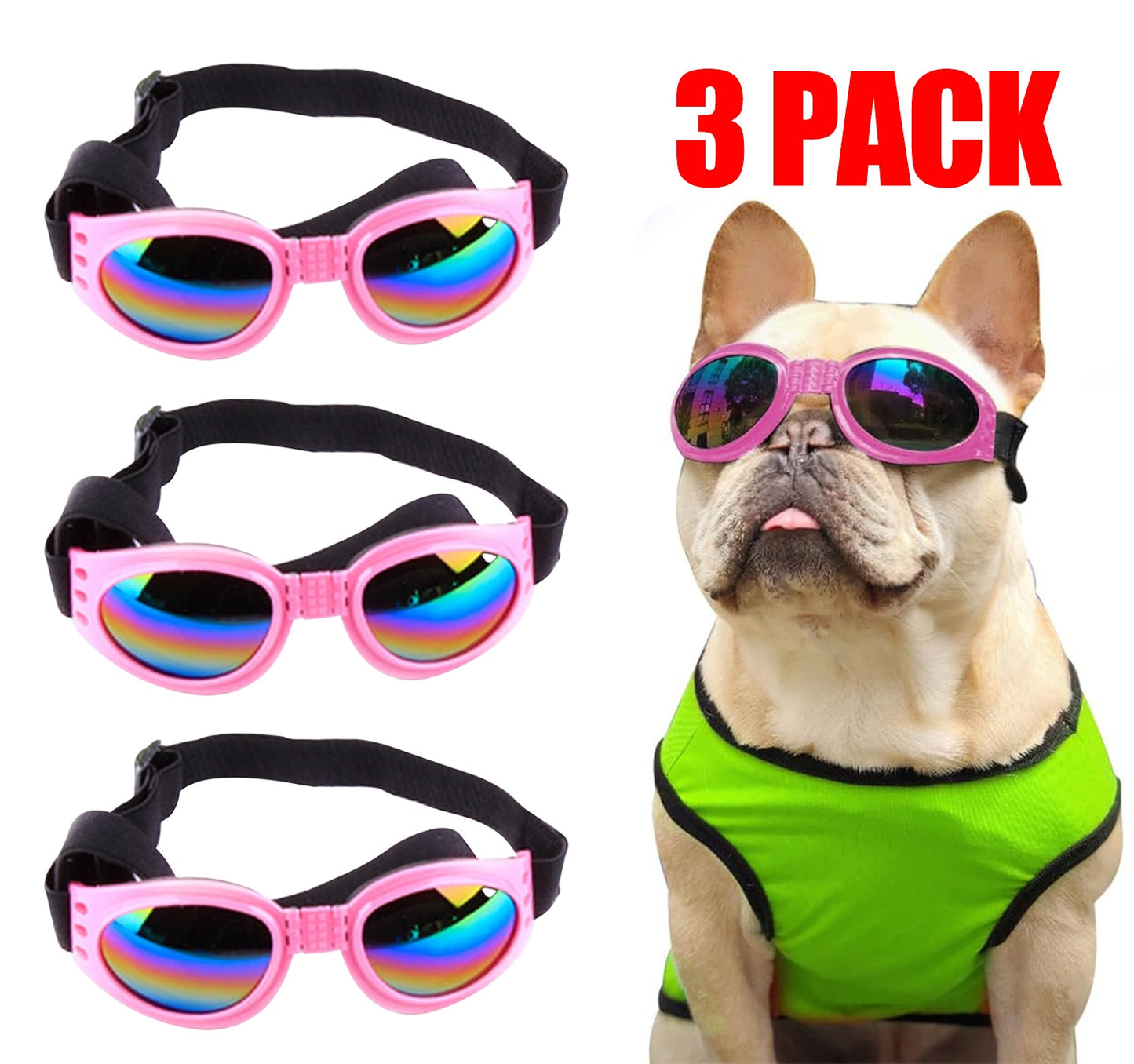 Afficher les détails pour Pet Sunglasses Dog Cat Windproof Glasses Accessories Goggles Small Medium Dog Sun Visor Eye Wear Glasses UV Dust Fog Protection With Adjustable Strap Pet Sunglasses Dog Cat Windproof Glasses Accessories Goggles Small Medium Dog S