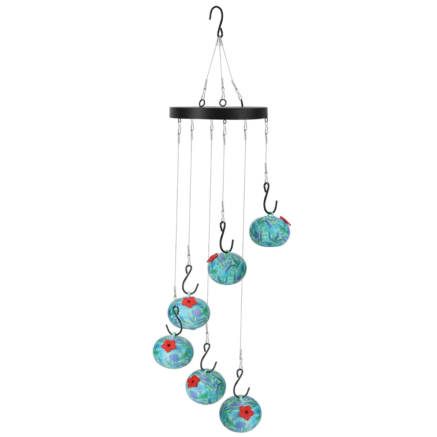 Afficher les détails pour 1Pc Wind Chimes Humming Bird Feeder Ant And Bee Proof Outdoor Hanging Hummingbird Feeder For Viewing Decoration For Garden Patio Yard Balcony 1Pc Wind Chimes Humming Bird Feeder Ant And Bee Proof Outdoor Hanging Hummingbird Feede