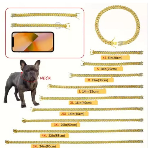 Beautiful Hot Sale Luxury Alloy Dog Chain Sparkling Diamond Secure Metal Chain Choker For Dogs And Cats