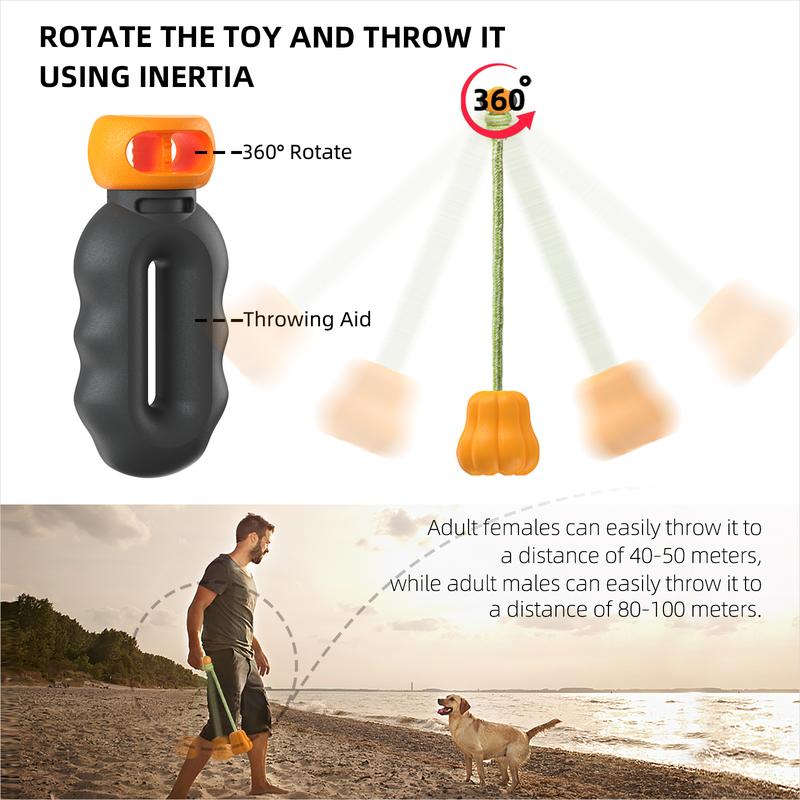 Afficher les détails pour PROKEl Dog Rope Fetch Exercise ToyforMedium Large Aggressive Chewers BreedDogsChew Interactive Toys Training Tug Of WarBallsindoor And Outdoor Halloween Dogtoyorange Plain Indestructible Dogtoy Super PROKEl Dog Rope Fetch Exercis