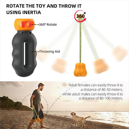 Afficher les détails pour PROKEl Dog Rope Fetch Exercise ToyforMedium Large Aggressive Chewers BreedDogsChew Interactive Toys Training Tug Of WarBallsindoor And Outdoor Halloween Dogtoyorange Plain Indestructible Dogtoy Super PROKEl Dog Rope Fetch Exercis