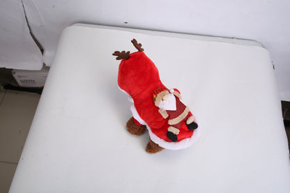 1Pc Pet Christmas Clothes Santa Claus Reindeer Antlers Costume Winter Outfit New Year Coat For Small Medium Dogs Cats