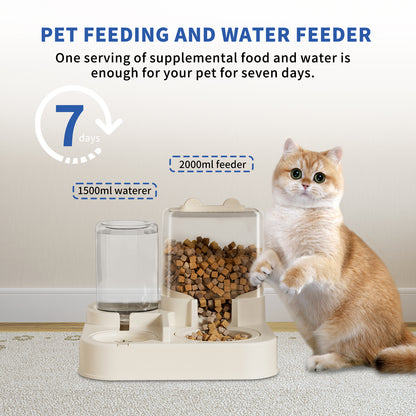 Transparent And Visible Pet Feeding And Drinking Dispenser, Automatically Refilling Food And Water, Caring For Every Moment, Allowing Owners To Travel Easily And Pets To Enjoy Worry Free Eating