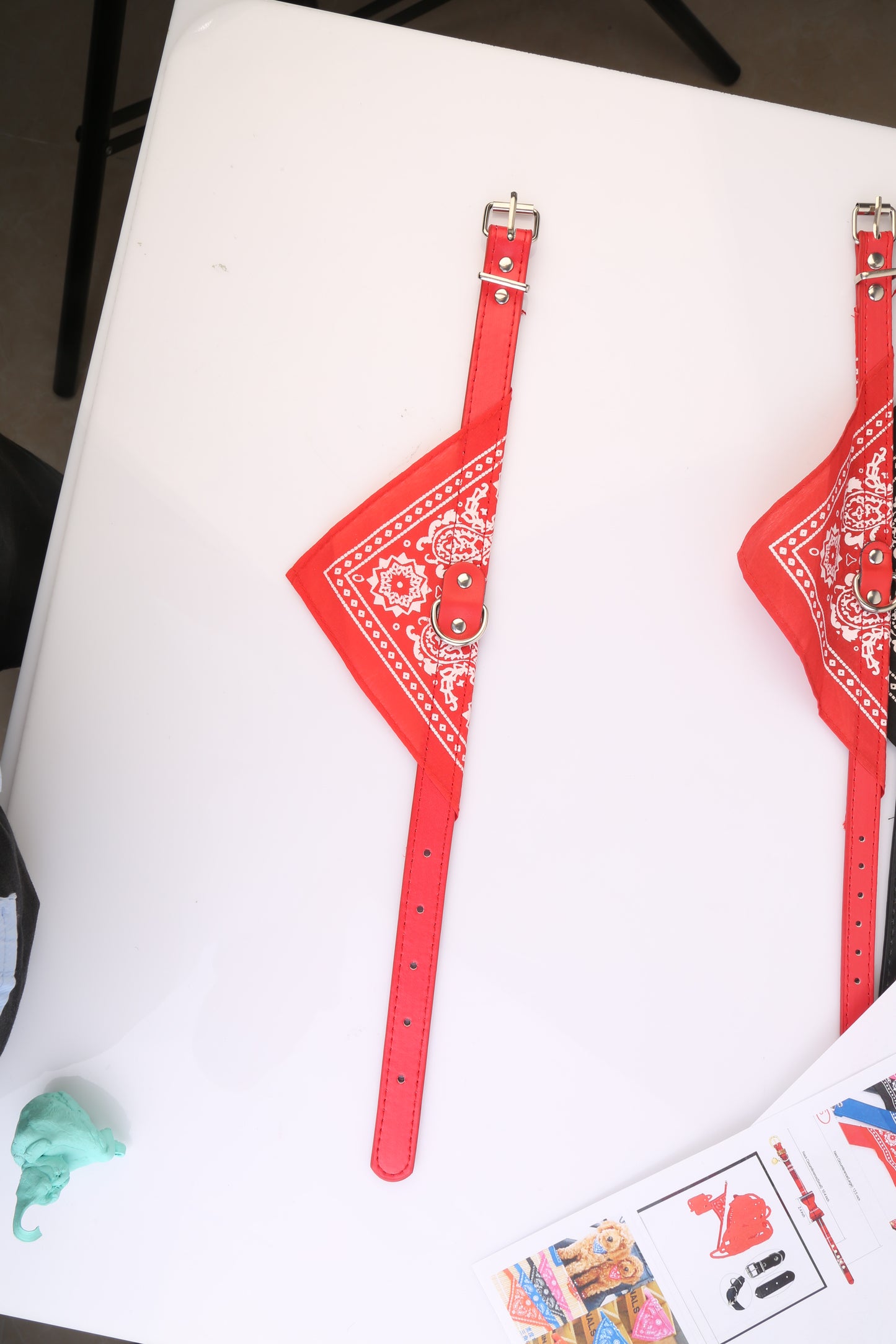 1Pc Adjustable Bandana Leather Pet Collar Triangle Scarf