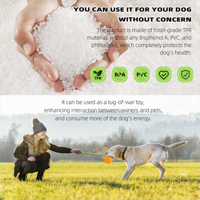 Afficher les détails pour PROKEl Dog Rope Fetch Exercise ToyforMedium Large Aggressive Chewers BreedDogsChew Interactive Toys Training Tug Of WarBallsindoor And Outdoor Halloween Dogtoyorange Plain Indestructible Dogtoy Super PROKEl Dog Rope Fetch Exercis