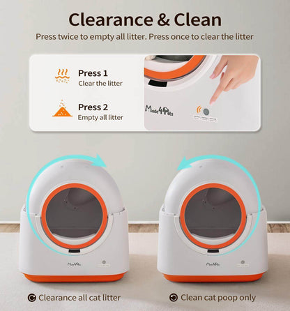 60L Automatic Cat Litter Box, Smart App Control, Deodorizing, Infrared Sensor, Suitable For Multiple Cats