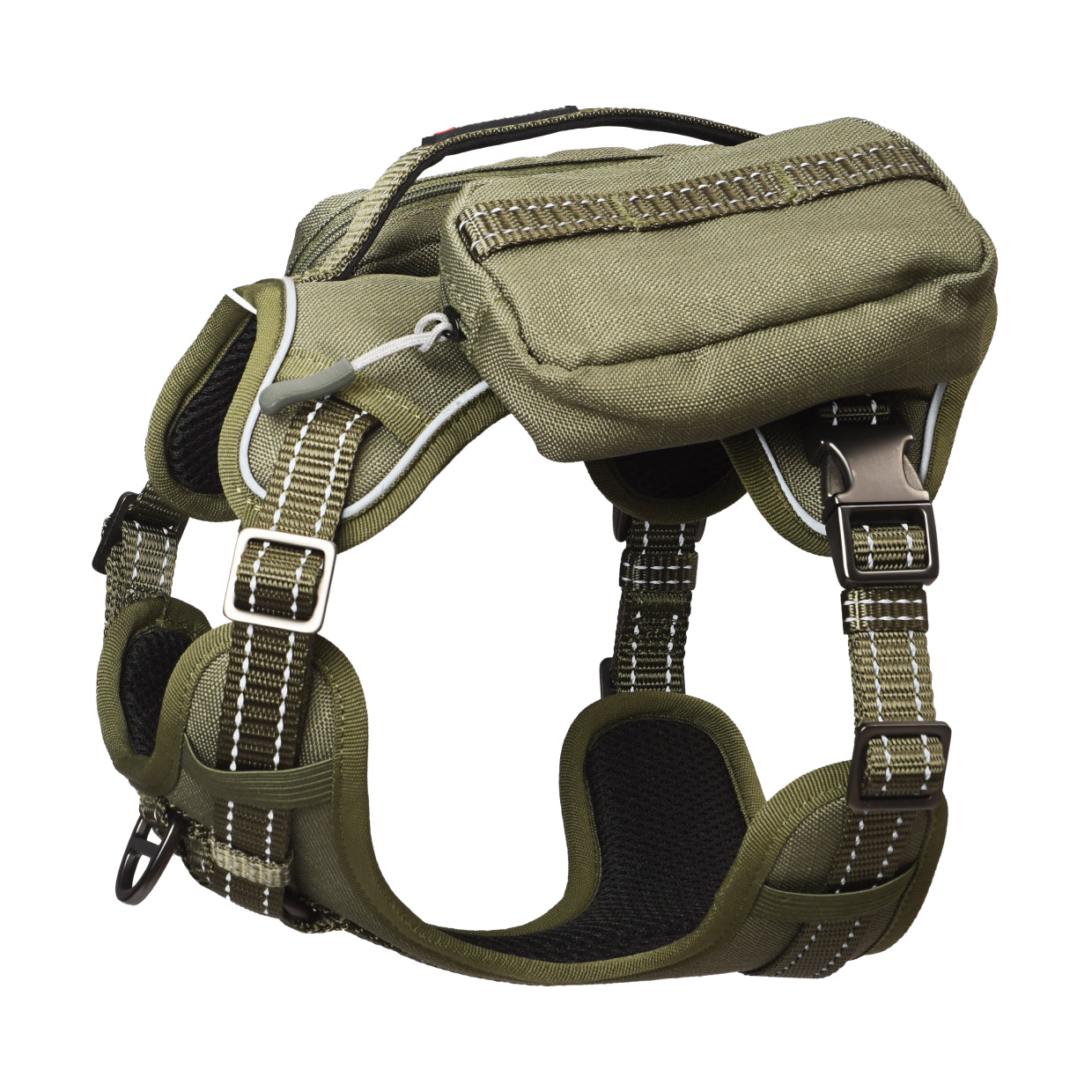 High-Perfomance Tactical Dog Harness With Backpack, No Pull Front Clip & Metal Buckles