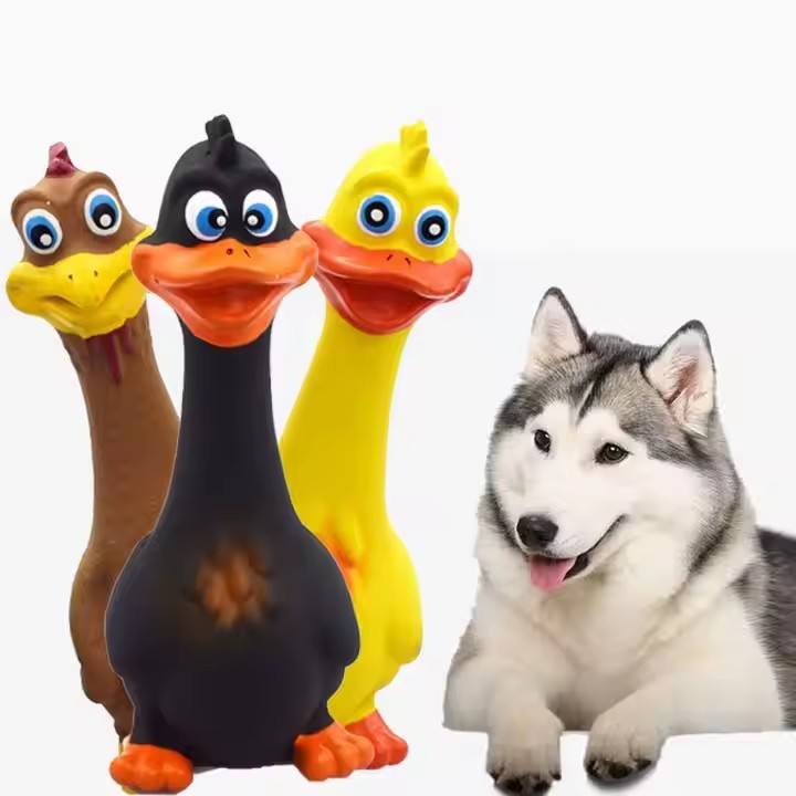  Latex Screaming Chicken Toys Eco Friendly TPR Pet Squeaky Dog Interactive Play Chew Toys
