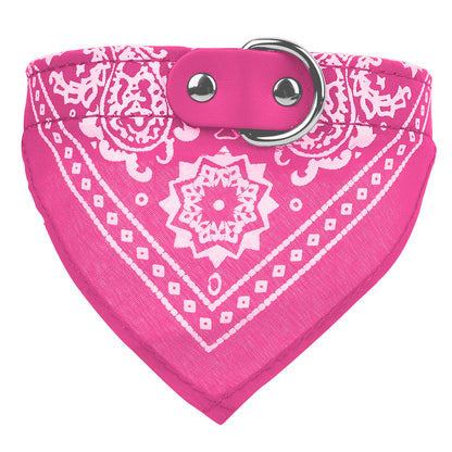 1Pc Adjustable Bandana Leather Pet Collar Triangle Scarf